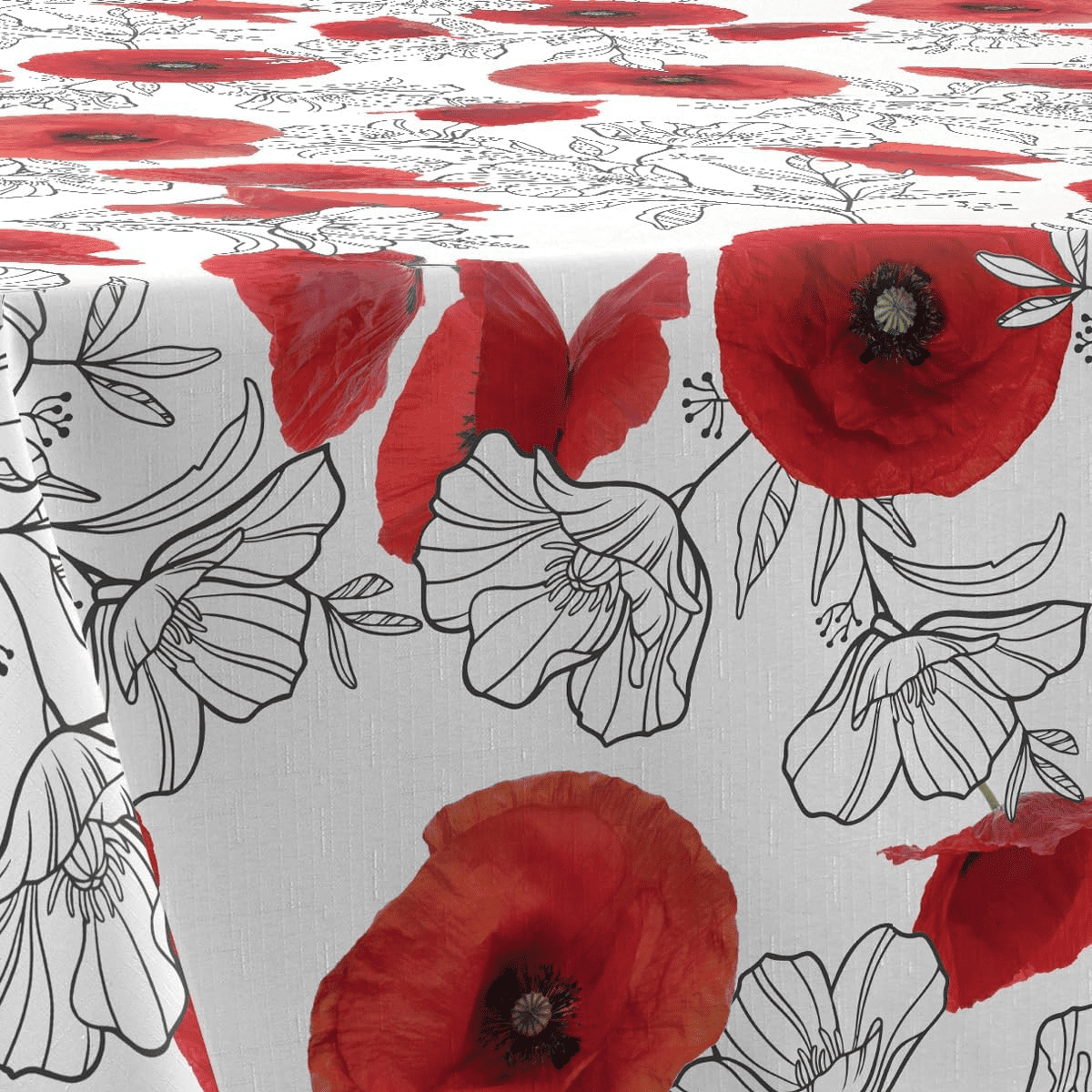 Tovaglia Antimacchia fiori rossi – COQUELICOT