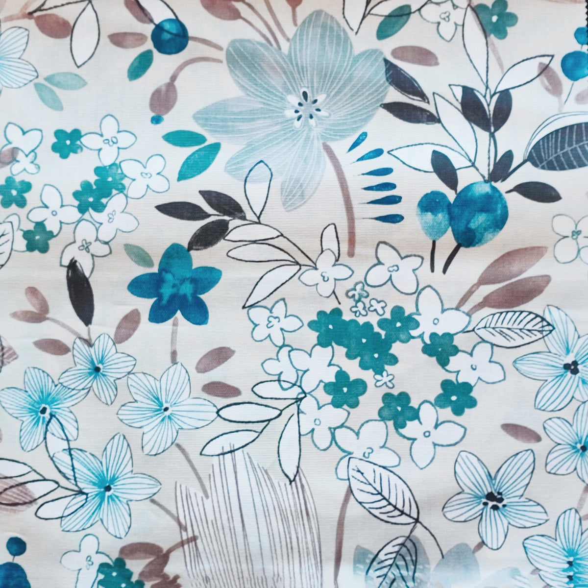 Tovaglia in Cotone Resinato "Fleur Blue"