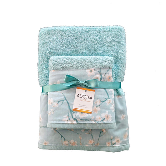 Set 2 Asciugamani bagno spugna cotone mod.JAPAN tiffany