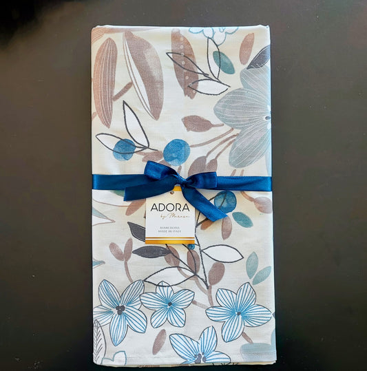 Tovaglia in Cotone Resinato "Fleur Blue"