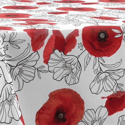Tovaglia Antimacchia fiori rossi – COQUELICOT