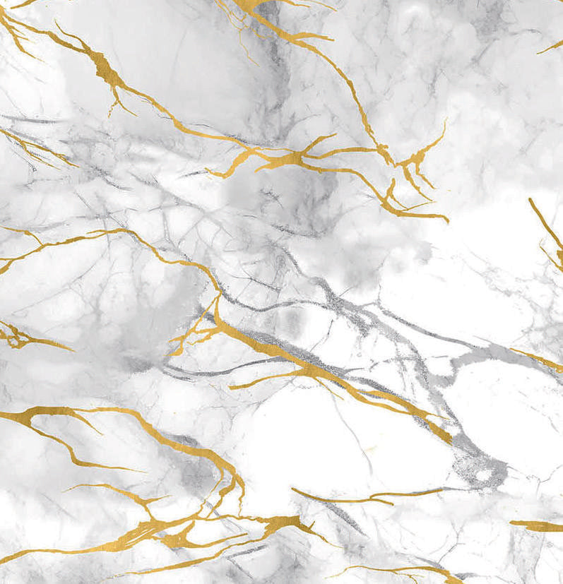 Tovaglia antimacchia fantasia grigio e oro effetto marmo con venature dorate