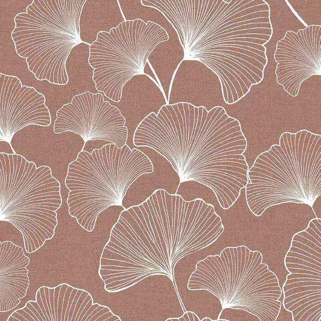 Dettaglio fantasia botanica marrone su tovaglia antimacchia